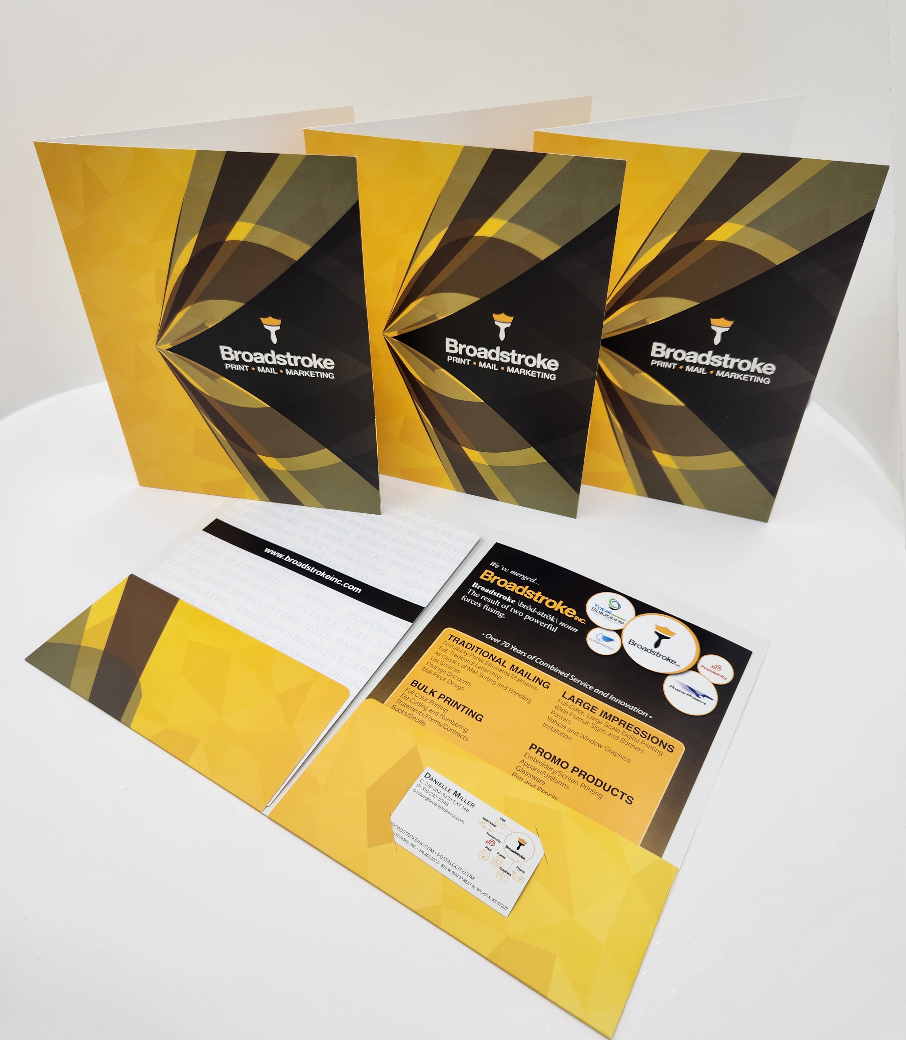 Broadstroke presentation folders - designed and created by Broadstroke, Inc.